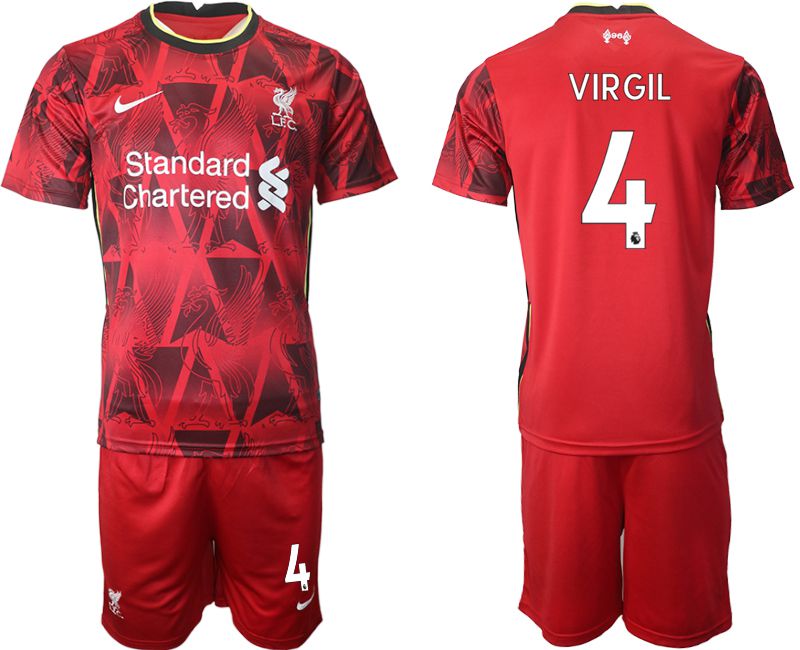 Men 2021-2022 Club Liverpool home red #4 Nike Soccer Jersey->liverpool jersey->Soccer Club Jersey